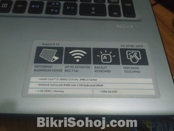 Acer Aspire v 15  leptop